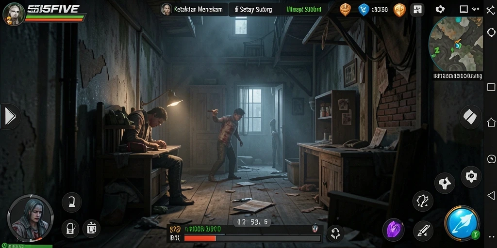 Tangkapan layar menampilkan gameplay yang menegangkan dengan suasana Horror.