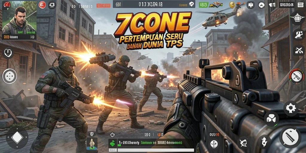 Gameplay seru di 7CONE dengan pertempuran intens.