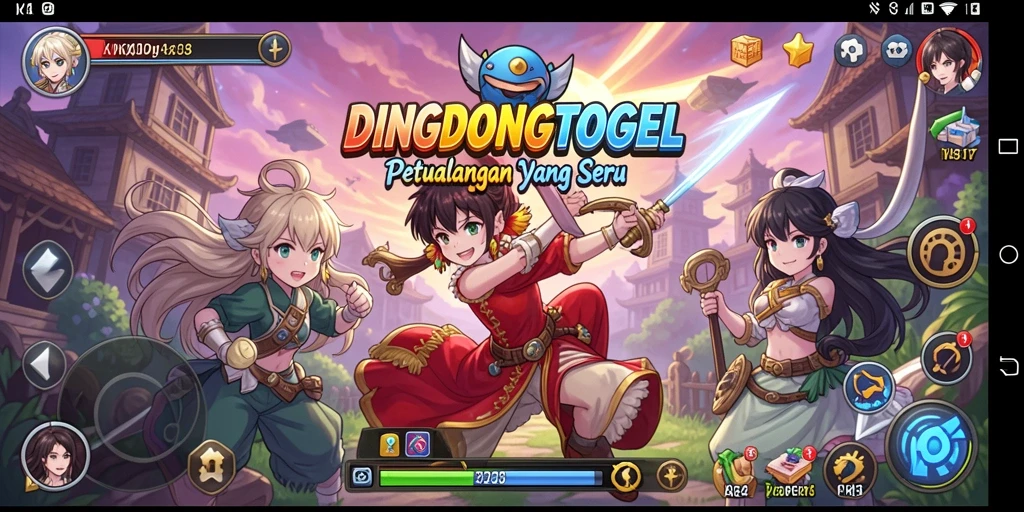 Tampilan menarik dari gameplay DINGDONGTOGEL dengan karakter anime yang dinamis.