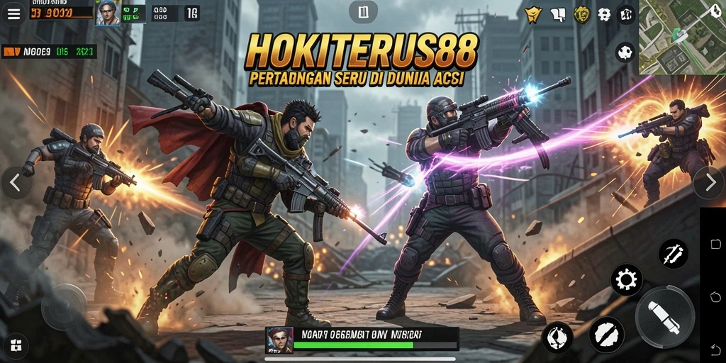 Screenshot utama HOKITERUS88 menampilkan momen aksi penuh ketegangan.