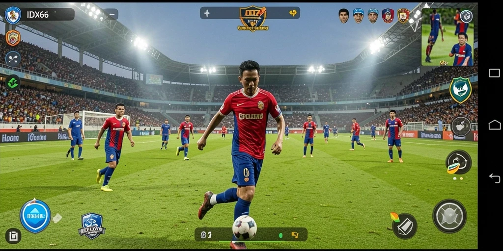 Tampilan gameplay IDX66 yang mendebarkan saat pertandingan sepak bola.