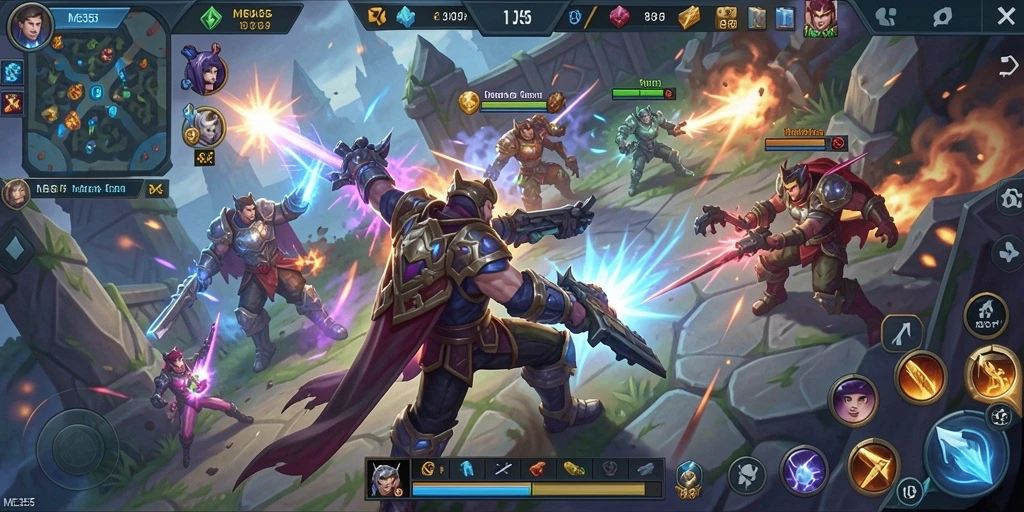 Gameplay seru ME355 dengan aksi pertempuran MOBA yang intens.