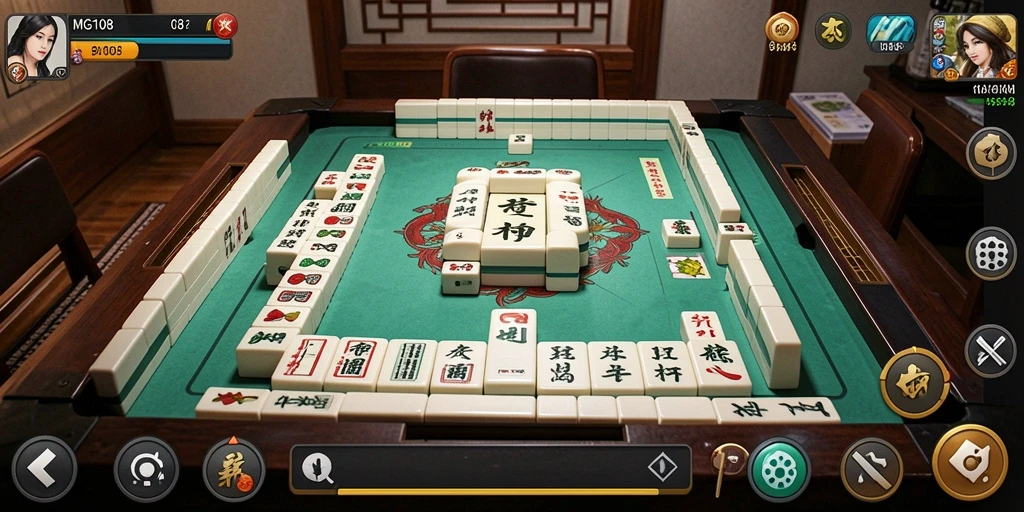 Tampilan gameplay Mahjong yang menarik dan interaktif.