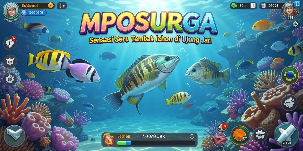 Tampilan gameplay seru saat menembak ikan di MPOSURGA.