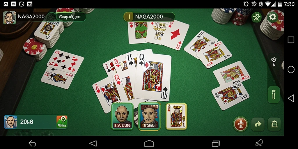 Screenshot gameplay NAGA2000 menunjukkan keseruan bermain Gaple.