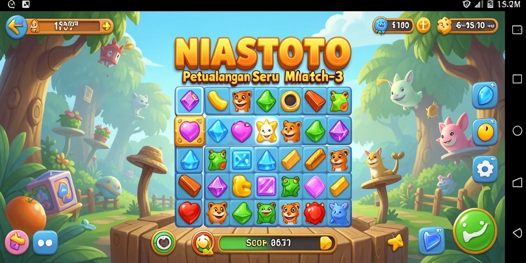 Tampilan gameplay NIASTOTO yang penuh warna dan menarik.