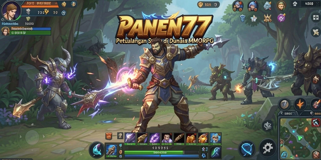 Screenshot gameplay PANEN77 menampilkan aksi pertarungan seru di dunia MMORPG.