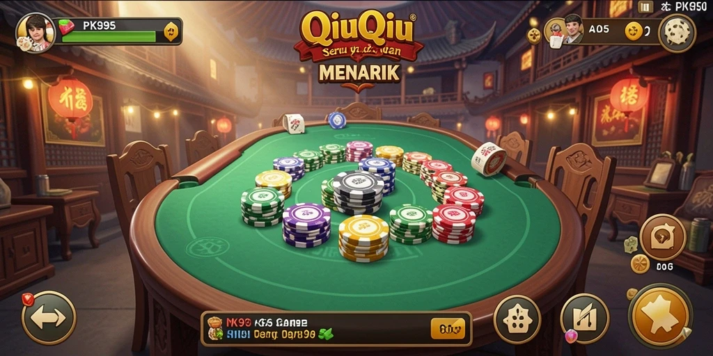 Tampilan menawan dari gameplay QiuQiu di PK95.