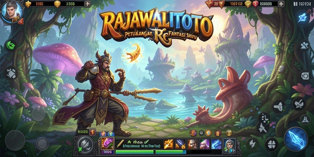 Tampilan gameplay mendebarkan di dunia fantasi RAJAWALITOTO.