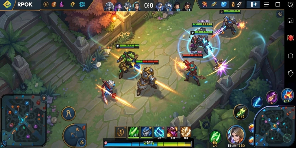 Tangkapan layar menampilkan pertarungan seru dalam game MOBA