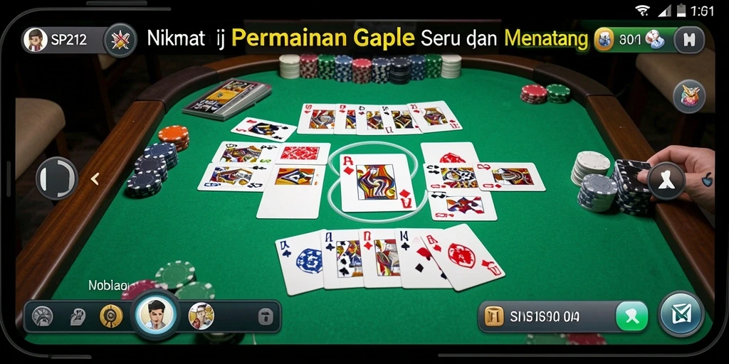 Tampilan gameplay Gaple yang menarik dan interaktif di SP212.