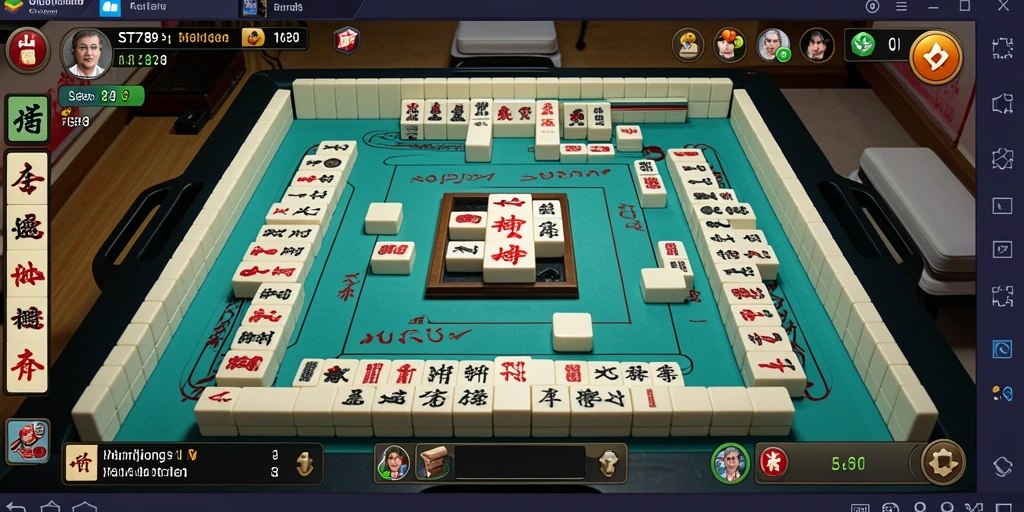 Screenshot gameplay ST789 yang menunjukkan aksi Mahjong yang seru.